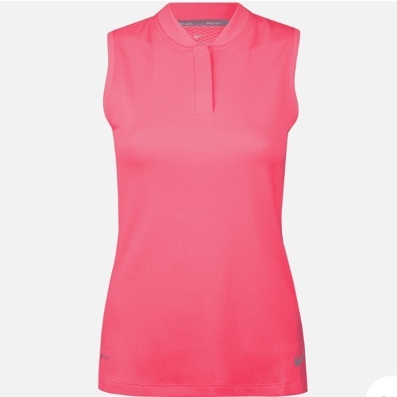 Nike Women’s Golf Polo Sleeveless Pink 1/4 Zip Dryfit Tennis Golf Polo Small - Picture 4 of 12